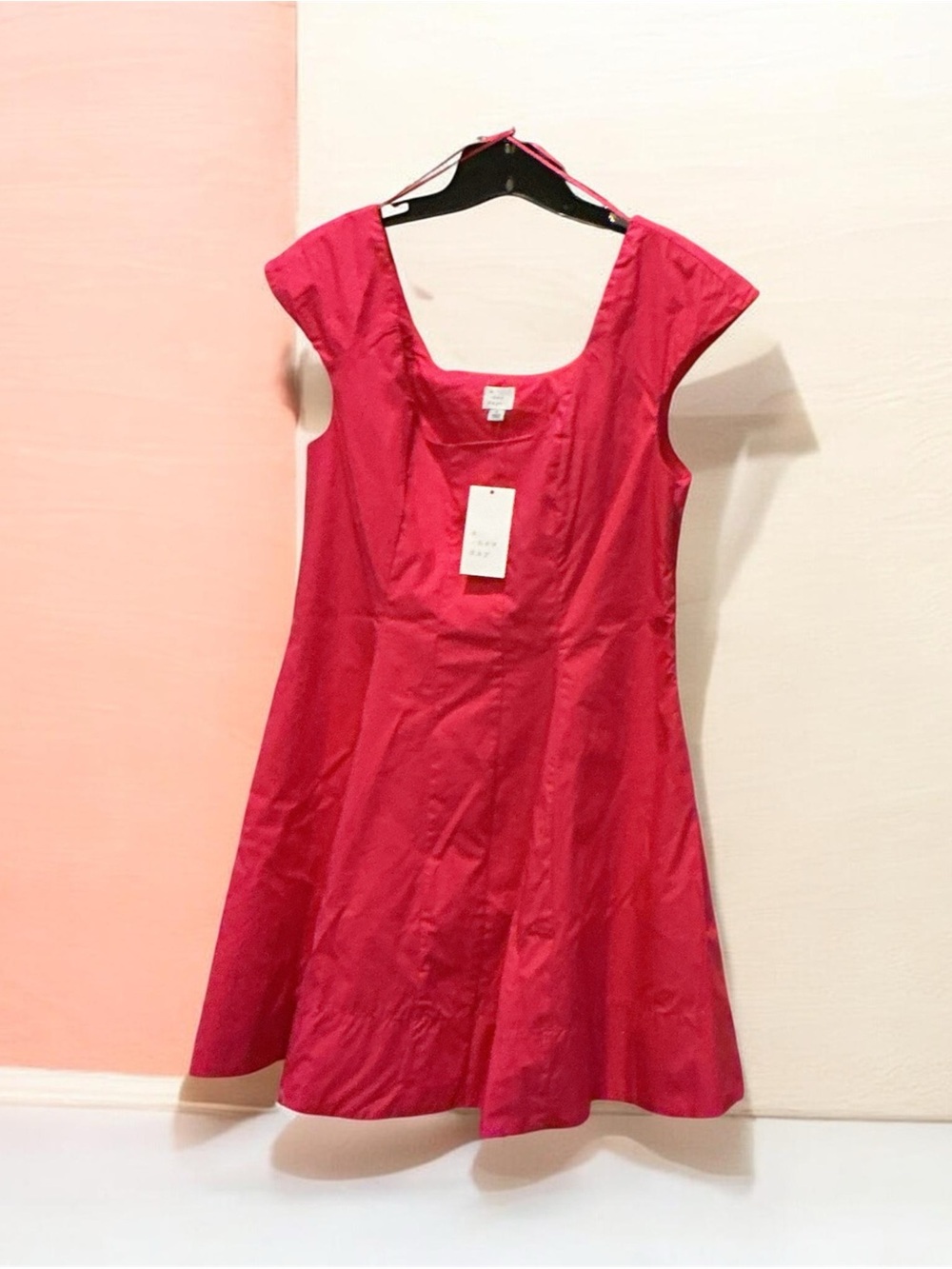 a new day Hot Pink Fit-and-Flare Square Neck Dress